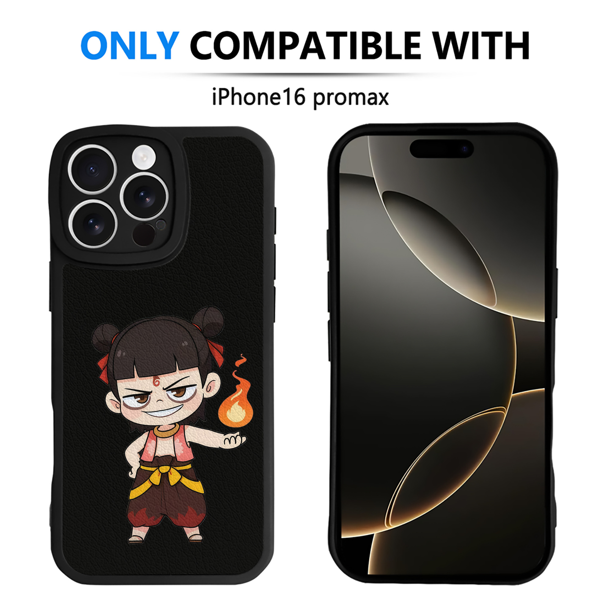 （画像用） Ne Zha 2 ナタ 魔童の大暴れ 【iPhone 16シリーズ対応】シリコンスマホケース（レザー調） 材質：シリコン